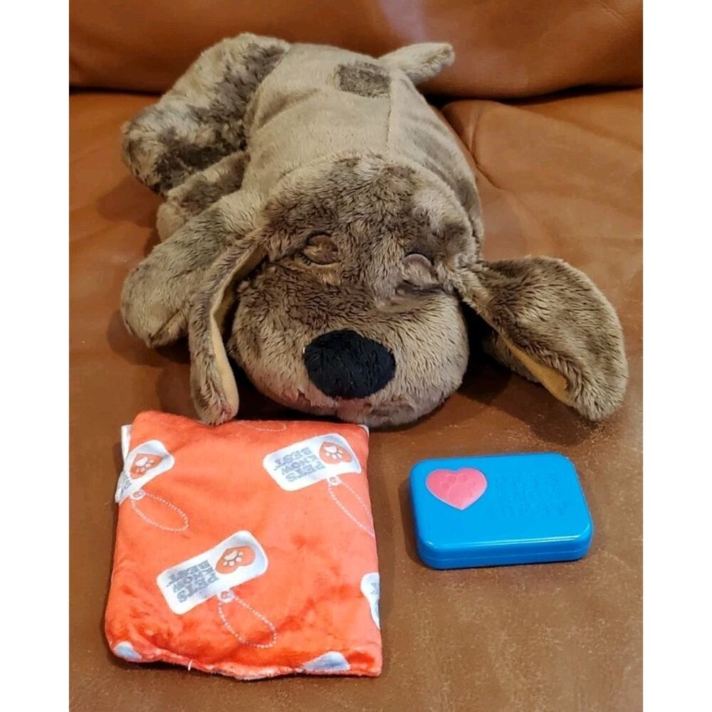 Plush Gray Dog Toy with Squeaker - Soft Brown/Grey Plush for Pets